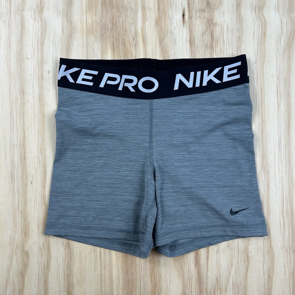 Nike Pro Dri-FIT Women's Biker Compression Shorts Gray Medium Athletic Workout